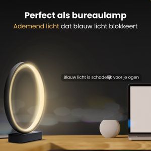 Gemonliner - Lampen - Bureaulamp - Led lamp - bureaulamp led - Nachtlampje - Leeslamp - Zwart - Rond - Zuinig