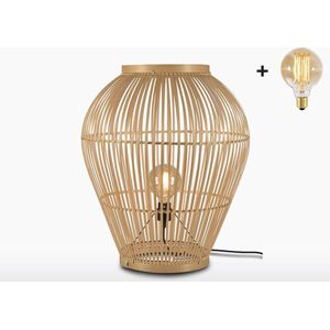 Vloerlamp - TUVALU - Bamboe - Large (60x70cm) - Met LED-lamp