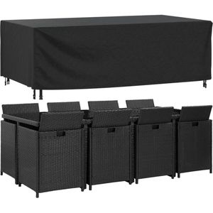 The Living Store Tuinmeubelhoes waterdicht 420D 229x113x73 cm zwart - Tuinmeubelhoes - Watersdichte Hoes - Beschermen Tuinmeubelen - Buitenmeubels - Tuinset