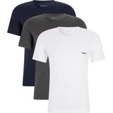 HUGO BOSS Classic T-shirts regular fit (3-pack) - heren T-shirts O-hals - grijs - wit - navy - Maat: XL