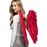 Boland - Engelenvleugels rood (65 x 65 cm) Rood - Volwassenen - Vrouwen - Engel - Halloween en Horror- Feeën, Elfjes en Engeltjes- Fantasy