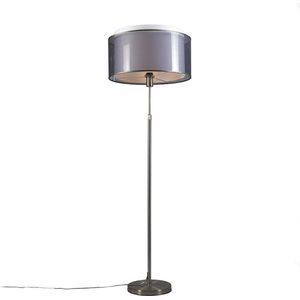 QAZQA Parte - Moderne Vloerlamp | Staande Lamp - 1 lichts - H 1680 mm - Staal - Woonkamer | Slaapkamer | Keuken