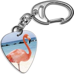Plectrum sleutelhanger Flamingo