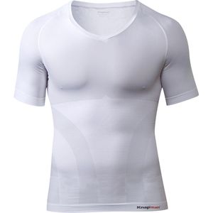 Knapman Zoned Compression V-hals Shirt 2.0 Wit | Compressieshirt voor Heren | Maat L