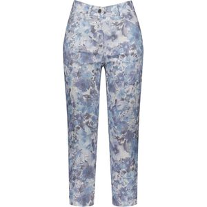 Zerres Greta Katoen Cropped Broek Bloemenprint Blauw | Medium Blue