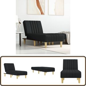vidaXL Chaise Longue - Zwart - Comfortabel Design Verstelbare Chaise Lounge - Loungebank - Ligbed - Relaxfauteuil - Zwarte Chaise Lounge