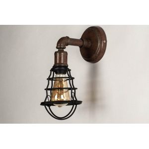 Lumidora Wandlamp 73491 - Voor binnen - YOLANTE - E27 - Zwart - Roest-bruin-brons - Bruin - Metaal