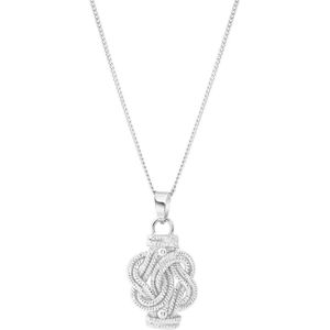 Lucardi Unisex Ketting met Surinaamse mattenklopper - Echt Zilver - Ketting - Cadeau - 50 cm - Zilverkleurig