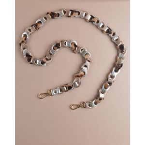 Giuliano gevlochten schouderband - Panter - Goud - Dames - Made in Italy
