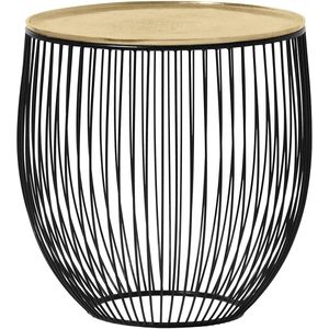 Bijzettafel - Trio Rana - Rond - 42cm - Zwart/Goud - Metaal