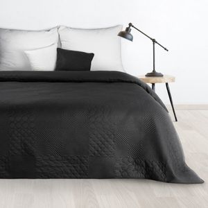 Oneiro’s luxe BONI Type 5 Beddensprei Zwart - 200x220 cm – bedsprei 2 persoons - beige – beddengoed – slaapkamer – spreien – dekens – wonen – slapen