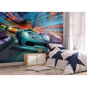 Walltastic – Supercar Racers - Autobehang - Posterbehang – Kinderbehang - XXL (305 x 244 cm) – 6 Panelen