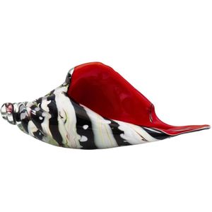 Glazen Schelp - Murano Glas Beeld - Glazen Schelp Beeldje - Schelpen Sculptuur - Glaskunst - Kunst Decoratie - 25x9x11