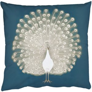 Sierkussens - Kussentjes Woonkamer - 60x60 cm - Vogel - Blauw - Vintage