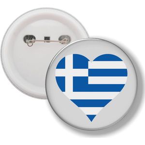 Button Met Speld - Hart Vlag Griekenland