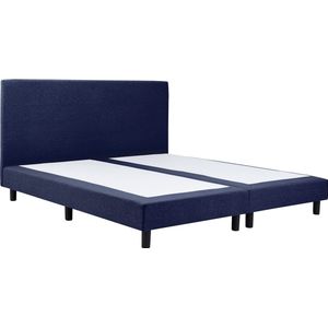 Maxi Cisano Boxspring 140x200 cm - Gestoffeerde Boxspring zonder Matras - Blauw - Tweepersoonsbed