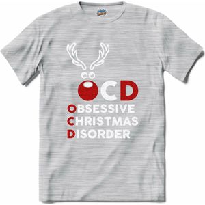 OCD - Obsessive Christmas Disorder - T-Shirt - Heren - Donker Grijs - Gemêleerd - Maat M