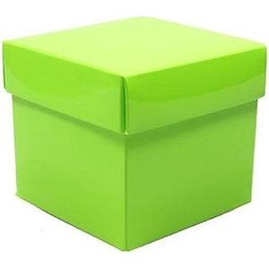 Licht groene cadeauverpakking decoratie 10 cm kubus