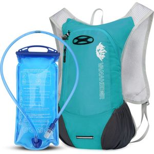 Drinkrugzak, drinkrugzak, rugzak met 2 liter drinkzak, outdoor, hardlopen, fietsen, mountainbiken, wandelen, klimmen, skiën, jacht, pouch, waterrugzak met drink, voor mannen en vrouwen, Blauw