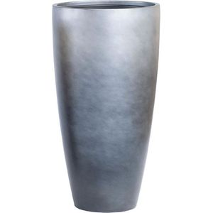 Duoo vaas zilver grijs 75cm hoog | Hoge vaas zilvergrijs zilveren blauw metallic dip dye | Grote bloempot plantenbak vazen﻿