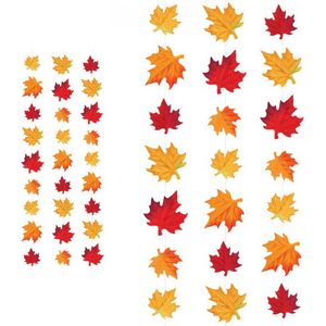 Hangdecoratie herfstbladeren stof luxe 6 stuks - Herfst decoraties - Herfst versiering - Themafeest versiering