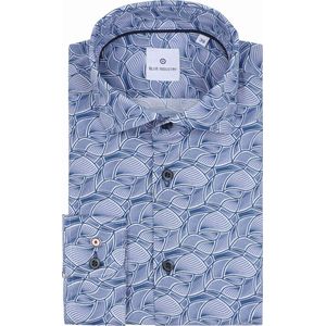 Blue Industry - Overhemd Print Blauw - Heren - Maat 45 - Slim-fit