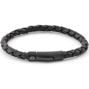 Lucleon - Heren - Leer Armband - Zwart
