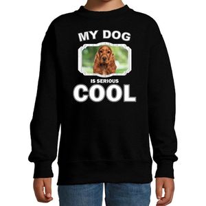 Spaniel honden trui / sweater my dog is serious cool zwart - kinderen - Spaniels liefhebber cadeau sweaters - kinderkleding / kleding 170/176