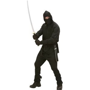 Widmann - Ninja & Samurai Kostuum - Fast Zwart Ninja Tokyo Kostuum Man - Zwart - Small - Carnavalskleding - Verkleedkleding