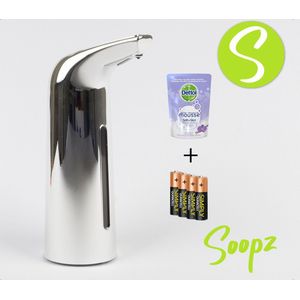 Max Silver Pro - Automatische Zeepdispenser met Dettol Zeep Orchidee & Vanille - Batterijen - No Touch Handsfree Zeeppomp - Elektrisch met Sensor – Hygiënisch