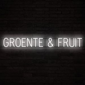 GROENTE & FRUIT - Lichtreclame Neon LED bord verlicht | SpellBrite | 129,17 x 16 cm | 6 Dimstanden & 8 Lichtanimaties | Reclamebord neon verlichting