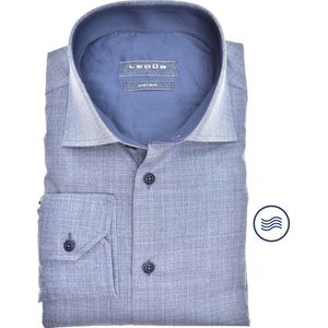 Ledub modern fit overhemd - middenblauw - Strijkvriendelijk - Boordmaat: 37