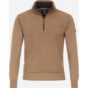 Redmond heren schipperstrui katoen - opstaande kraag - camel (middeldik) - Maat: 4XL