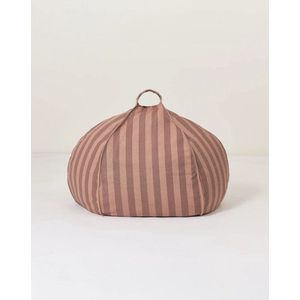 Nobodinoz Vibes zitzak - Ø70xH30cm - Pink Mauve Stripes