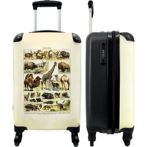 NoBoringSuitcases.com - Koffer - Dieren - Illustratie - Vintage - Natuur - Millot - Past binnen 55x40x20 cm en 55x35x25 cm - Trolley handbagage - Valiezen met wieltjes volwassenen - Reiskoffer op wielen - Rolkoffer lichtgewicht