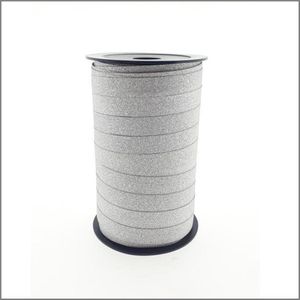Premium Krullint - Glitter lint - Versierlint - Zilver -10 mm x 50 meter - Inpaklint