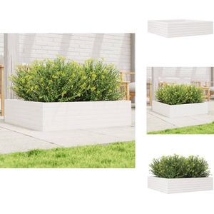 vidaXL Plantenbak - Plantenbakken - Bloempot - Bloembak - Plantenbak 90x90x23 cm massief grenenhout wit