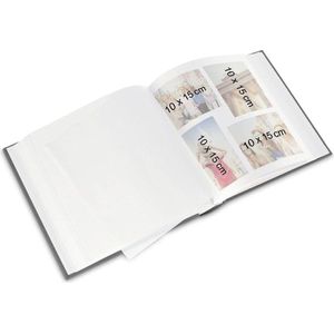 Jumbo Fotoalbum met 60 pagina's, voor 240 foto's in het formaat 10x15, sterrenmotief, 30 x 30 cm, XL fotoboek grijs