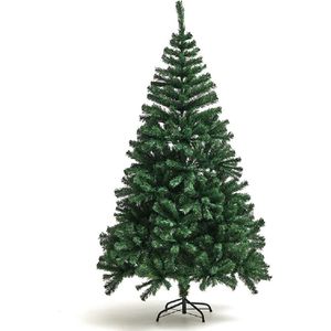 Kerstbomen, Groene kerstboom 1.5M kunstmatige kerstboom met 400 tips groene kerstboom & sterke metalen standaard