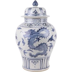 The Ming Garden Collections-sChinees Porseleins-sOude Porseleinen Pot Met Draaks-sBlauw & Wit