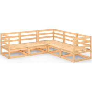 vidaXL 5-delige Loungeset massief grenenhout - Loungeset - Loungesets - Tuinsets - Tuinsets