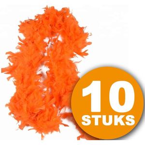 Oranje Feestkleding | 10 stuks Oranje Boa 180 cm | Feestkleding EK/WK Voetbal | Oranje Versiering Versierpakket Nederlands Elftal Oranjepakket