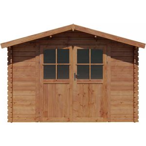 Vente-unique Tuinhuisje van autoclaaf behandeld hout van 8,8 m², dikte 28 mm - HORTUSA L 298 cm x H 183.6 cm x D 298 cm