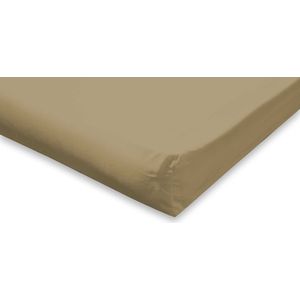 Topmatras Hoeslaken Katoen Perkal - Hoeslaken 160x200 - Zand - Topper Hoeslaken