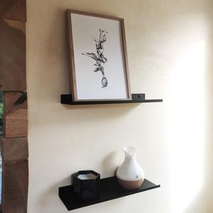 Wandrek, zwevend rek, 2 x 35 cm, wandrek voor woonkamer, slaapkamer, hal, woonkamer, keuken, kantoor enz. (zwart)