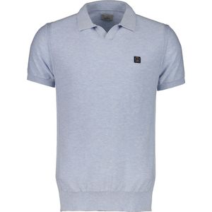 Dstrezzed - Polo Melange Slub Lichtblauw - Slim-fit - Heren Poloshirt Maat 3XL