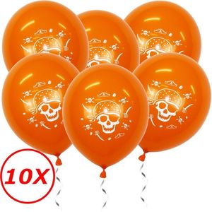 Halloween Versiering Decoratie Helium Ballonnen Feest Versiering Halloween Accessoires Ballon Oranje Piraat – 10 Stuks