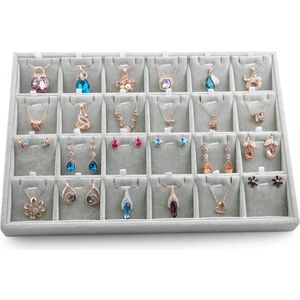 24 rasterhangers oorbel sieraden opbergen, sieradendienblad organizerplaat display opbergdienblad