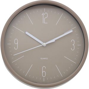 Premium Quartz Wandklok - Met Ophanghaakje - Taupe - Ø 20 cm