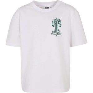 Urban Classics - Organic Tree Logo Kinder T-shirt - Kids 134/140 - Wit
